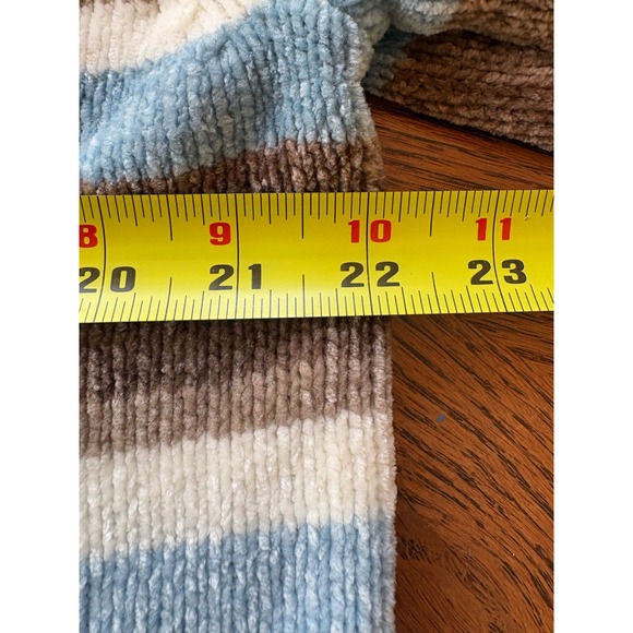 Alfred Dunner Womens Chenille Striped Floral Embroidered Mock Neck Zip Sweater L - Picture 3 of 7